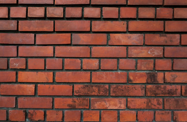 Red brick wall background, Abstract geometric pattern, Old brick block texture, Outdoor building wall, Can be used as background for display or montage your products.