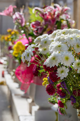Bouquet of flower at cemetery