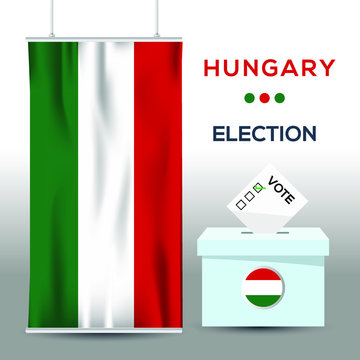 Hungary election background vector work ,Flat design, Vector illustration.