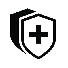 Medical Shield vector Icon. safety illustration symbol or sign. aid logo.