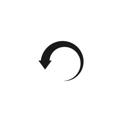 Circle arrow black vector icon. Glyph isolated arrow symbol.