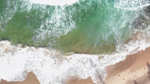 Beautiful Green Ocean Wave, Calm And Peaceful.