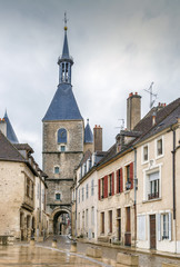 Fototapeta na wymiar Clock tower, Avallon, France