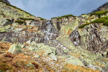 The Skok waterfall in The Mlynicka Valley at late autumn period. The High Tatras National Park, Slovakia, Europe. © Viliam