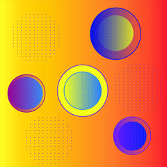 background with colorful circles, unusual festive banner 