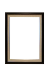 wooden photo frame isolated on white