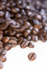coffee beans is closeup