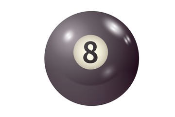 eight ball isolated on white background