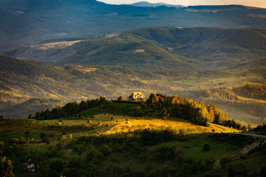 Specific rural landscape in Maramures (Transylvania, Romania)