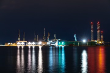 Large shipyard near the coast