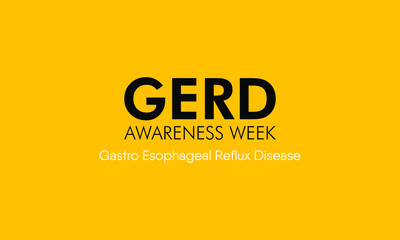 Vector illustration on the theme of Gastroesophaegal Reflux Disease or GERD awareness week in November.