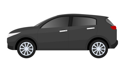 Black cars on white background, vector.