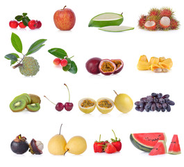 Fruits isolated on white background.