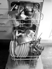 dishwasher full of dirty dishes