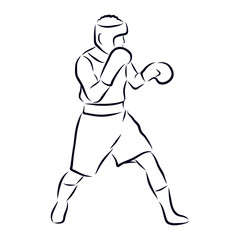 boxer, boxing fight sketch