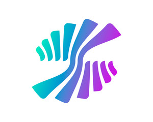 Vector logo with the image of marine abstraction. Open shell