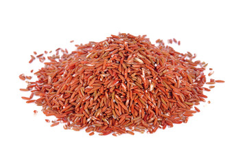 Red rice isolated  on a white background.