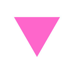 LGBT symbol. Pink triangle. Abstract concept, icon. Vector illustration on white background.