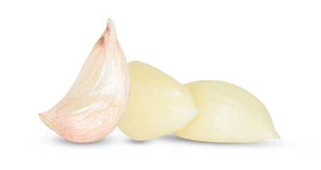 Garlic cloves. Garlic isolated. Garlic cloves on white. Collection.