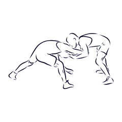 Obraz na płótnie Canvas freestyle wrestling vektor sketch
