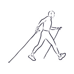 Nordic walking sketch 