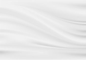 Abstract empty white cloth or fabric wave texture wall background, Vector illustration