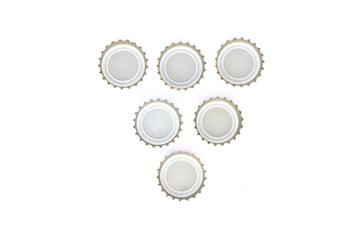 Group of a bottle cap on white background 