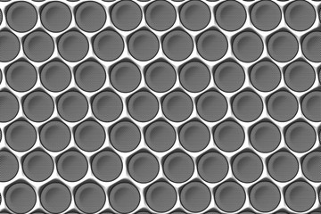 white and black cell metal background and texture. 3d illustration design.