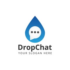 Drop Chat logo design template