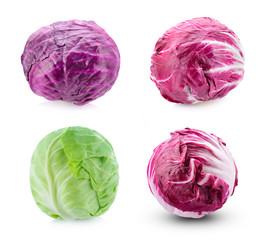 Cabbage set isolated on a white background