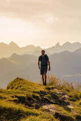 hiking in the mountains