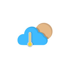 Cloud moon thermometer icon. Simple line, outline vector of two color weather icons for ui and ux, website or mobile application