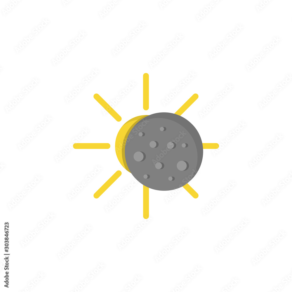 Aufkleber sun moon eclipse icon. simple line, outline vector of two color weather icons for ui and ux, website