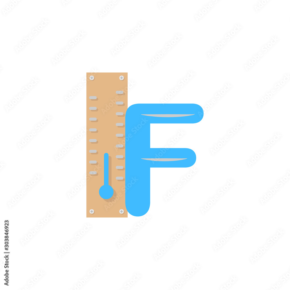 Poster thermometer cold fahrenheit icon. simple line, outline vector of two color weather icons for ui and 