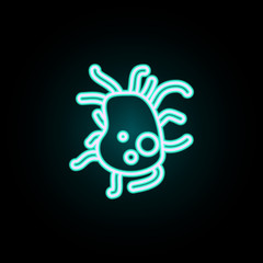 Microbe neon icon. Simple thin line, outline vector of bacteria icons for ui and ux, website or mobile application