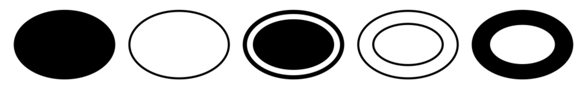 Label Oval Black | Logo Sticker | Emblem | Icon | Variations