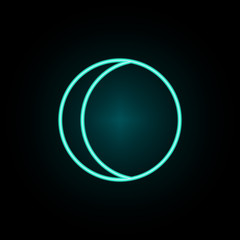 Crescent neon icon. Simple thin line, outline vector of web icons for ui and ux, website or mobile application