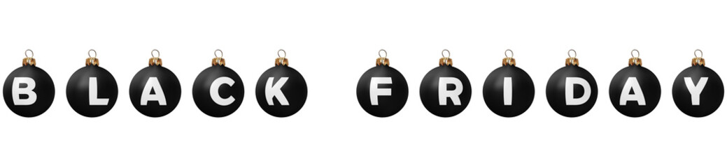 Black friday sale copy on christmas ball