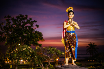 Statue in Tanah Lot temple, Bali Indonesia