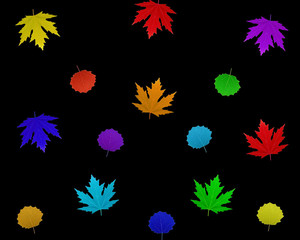 isolated leaves of rainbow colors 9