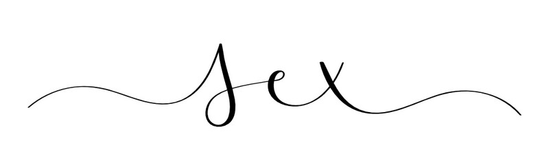 SEX black vector brush calligraphy banner with swashes
