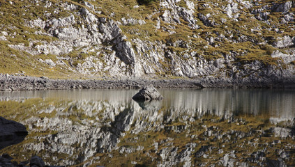 NB__9897 Shores of a tarn in evening light