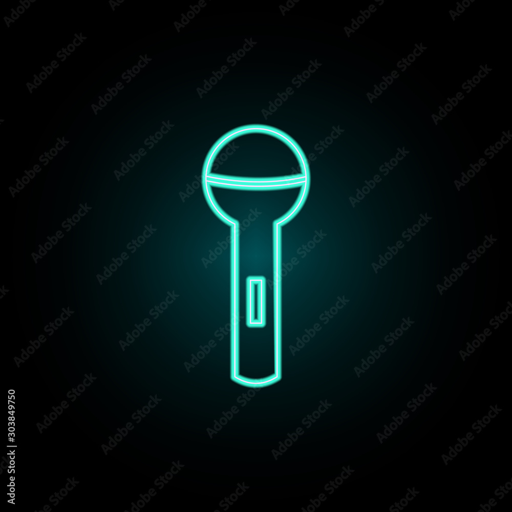Poster microphone neon icon. simple thin line, outline vector of web icons for ui and ux, website or mobile