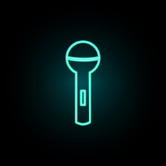 Microphone neon icon. Simple thin line, outline vector of web icons for ui and ux, website or mobile application