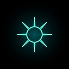The sun neon icon. Simple thin line, outline vector of web icons for ui and ux, website or mobile application
