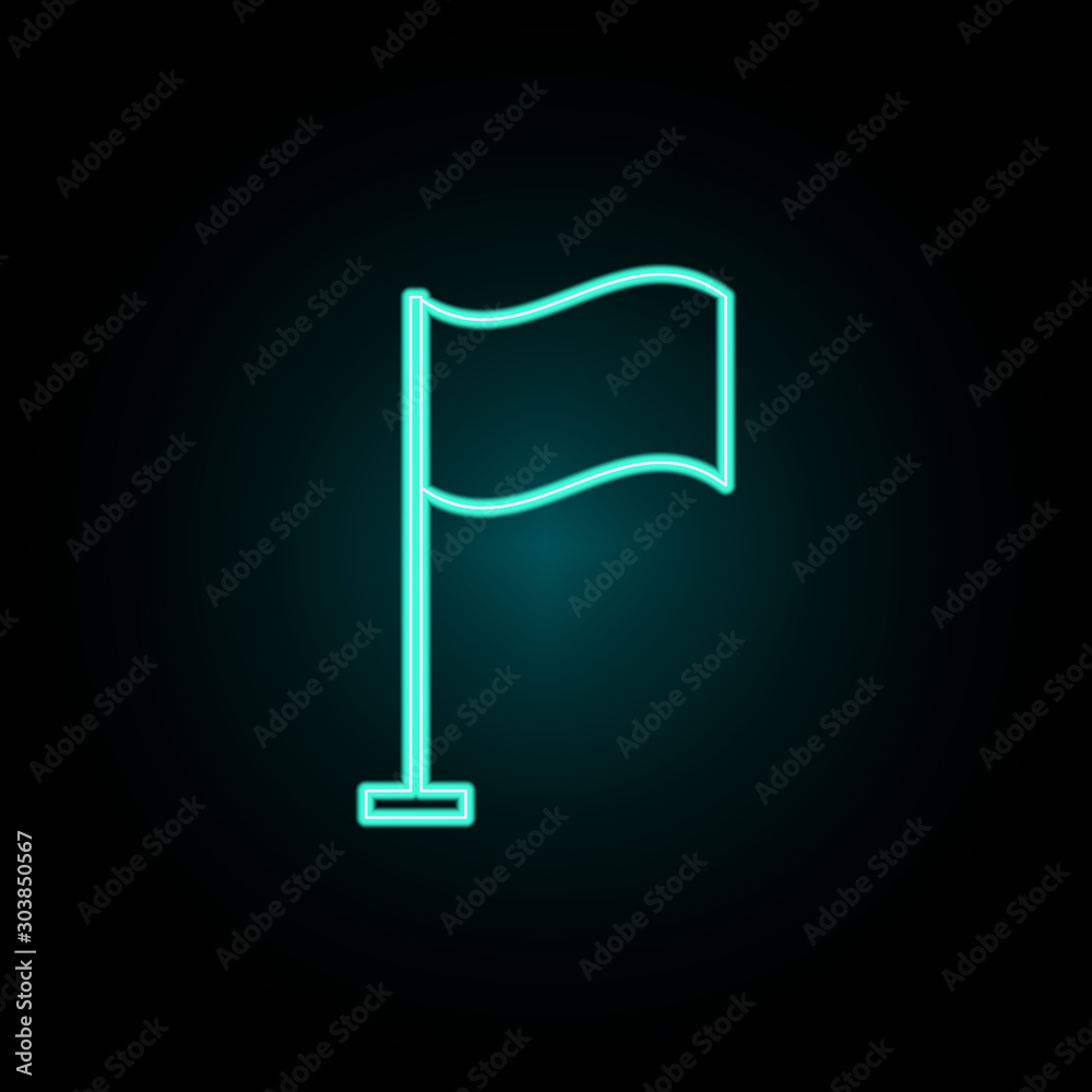 Poster flag neon icon. simple thin line, outline vector of web icons for ui and ux, website or mobile appli