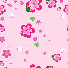 Floral spiral pattern of pink background  .Vector illustration