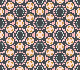 Abstract geometric tile seamless pattern with different shapes. Mosaic card. Ornamental background. Wrapping paper. Vector illustration.      