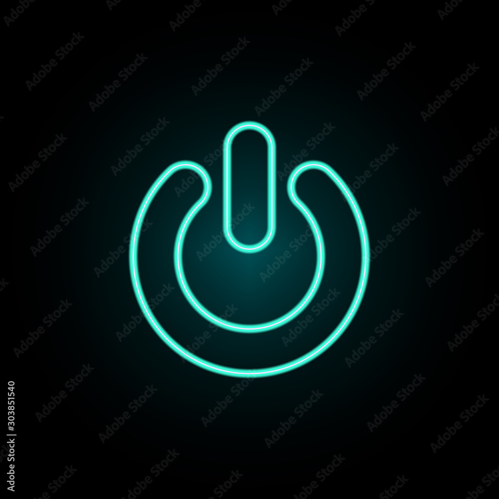 Aufkleber power button neon icon. simple thin line, outline vector of web icons for ui and ux, website or mobi