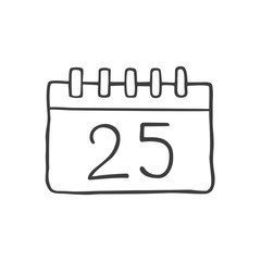 Christmas calendar  in doodle sketch style.